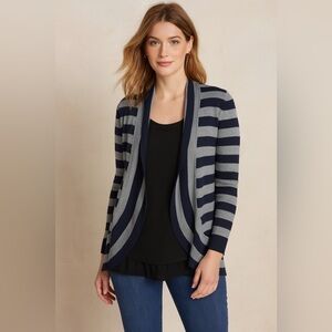 NWT Striped Navy and Gray Women's Sweater